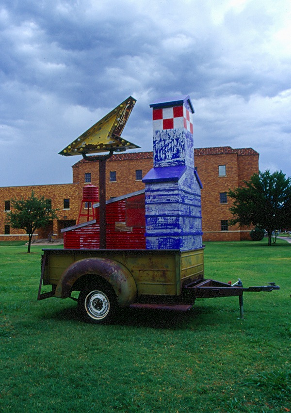 Texas Two Step
2000
painted steel, found objects
11’x7’x12’