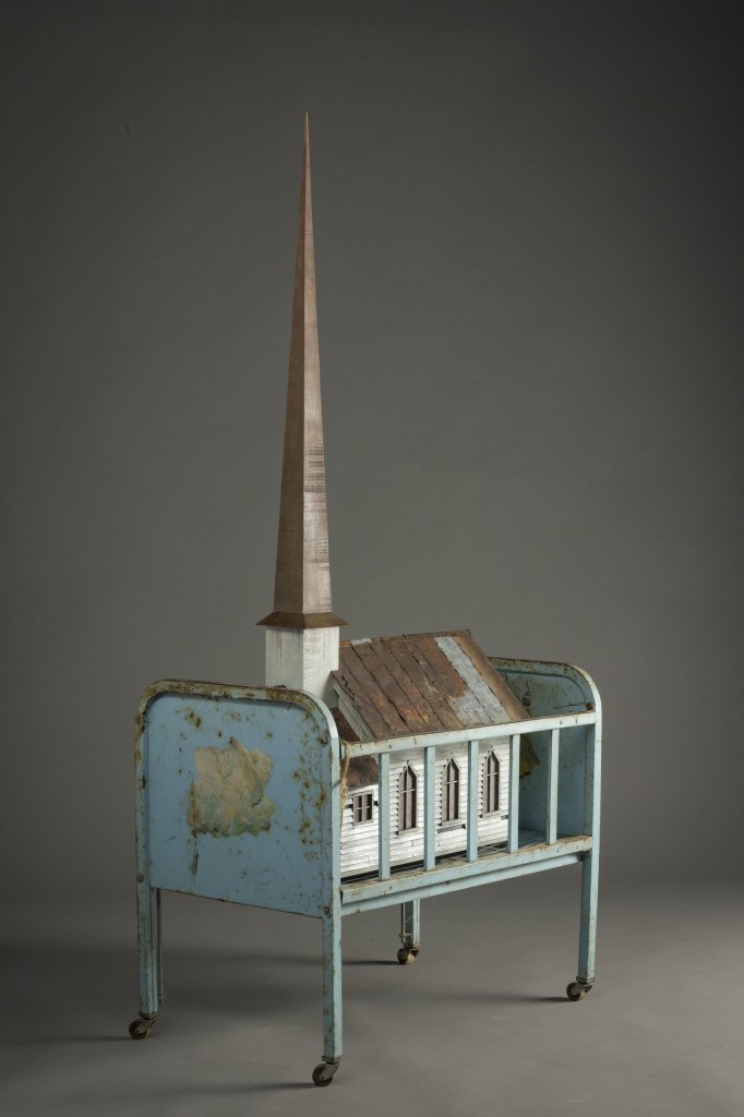 Church and State of Being
2021
Wood, steel, paint, found objects
40”x24”x13”